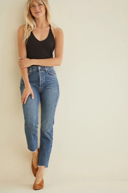 AGOLDE Riley Raw Hem Jean sold by Amour Vert