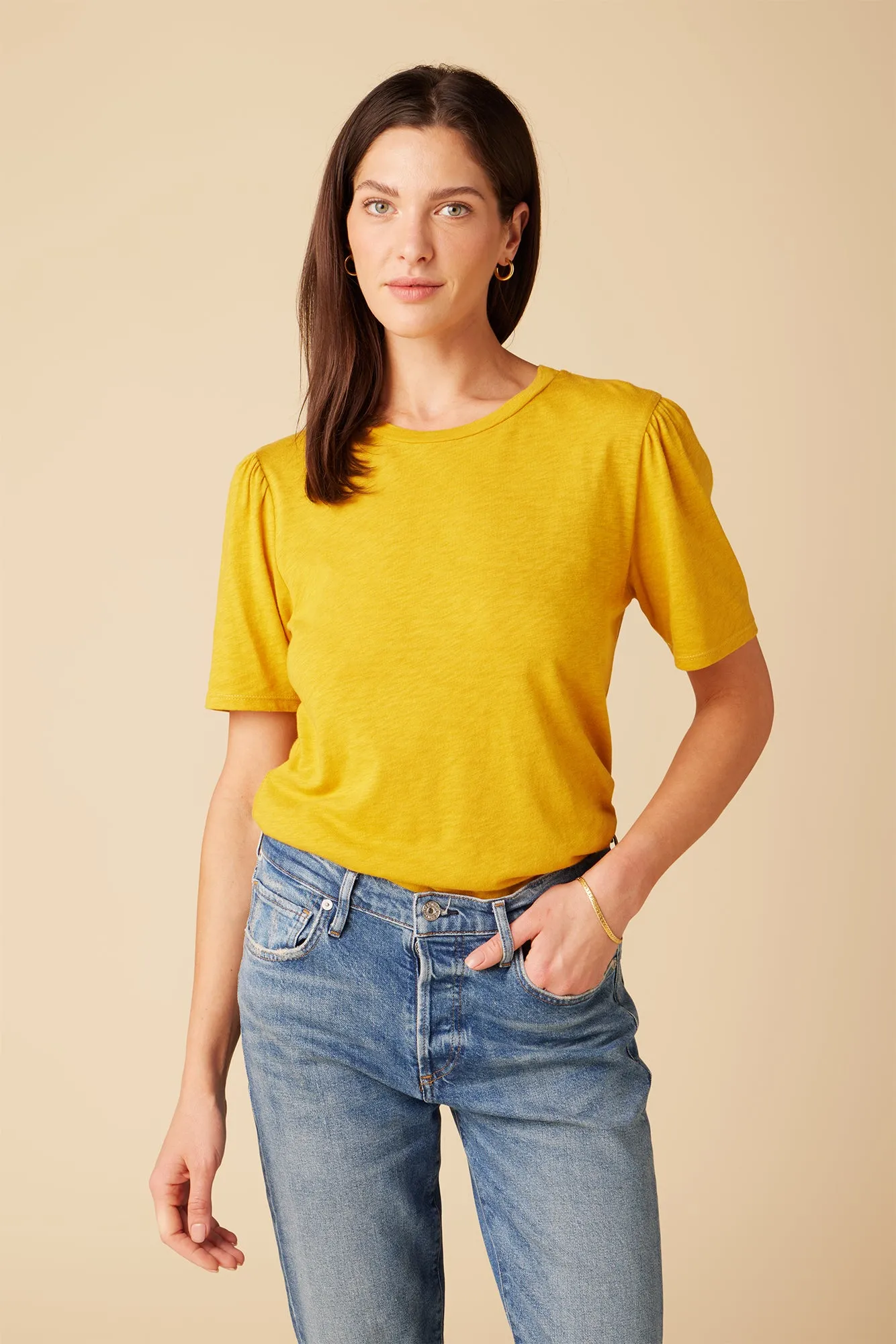 Odilia Reverie Slub Tee - Sunflower sold by Amour Vert