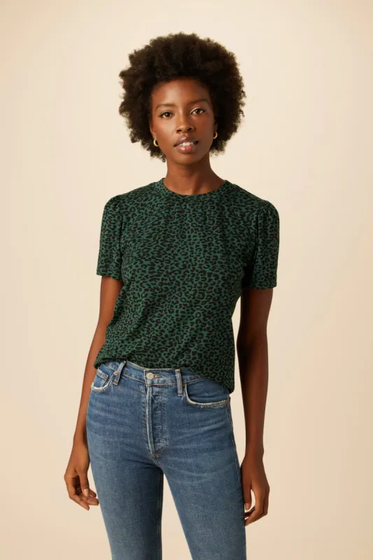 Odilia Reverie Knit Tee - Forest Leopard sold by Amour Vert