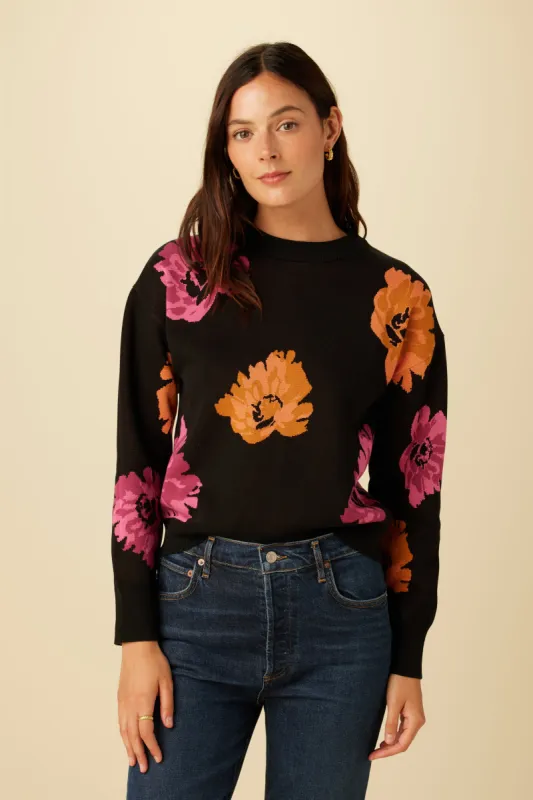 Bloom Organic Cotton Sweater - Floral Jacquard sold by Amour Vert