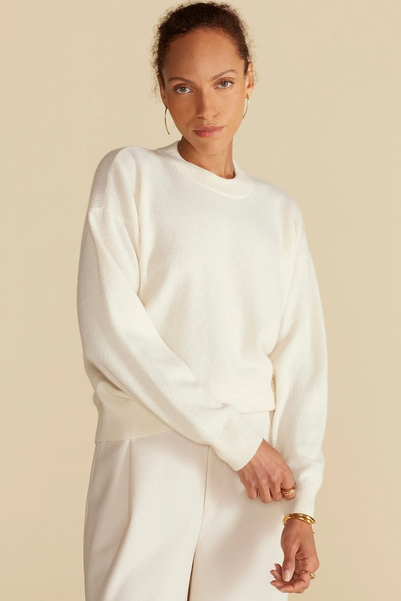 Pearl Cashmere Sweater - Ivory sold by Amour Vert