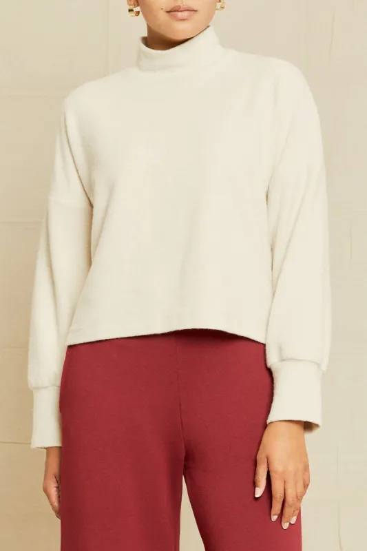 Aubin Fleece Top - Oatmeal sold by Amour Vert