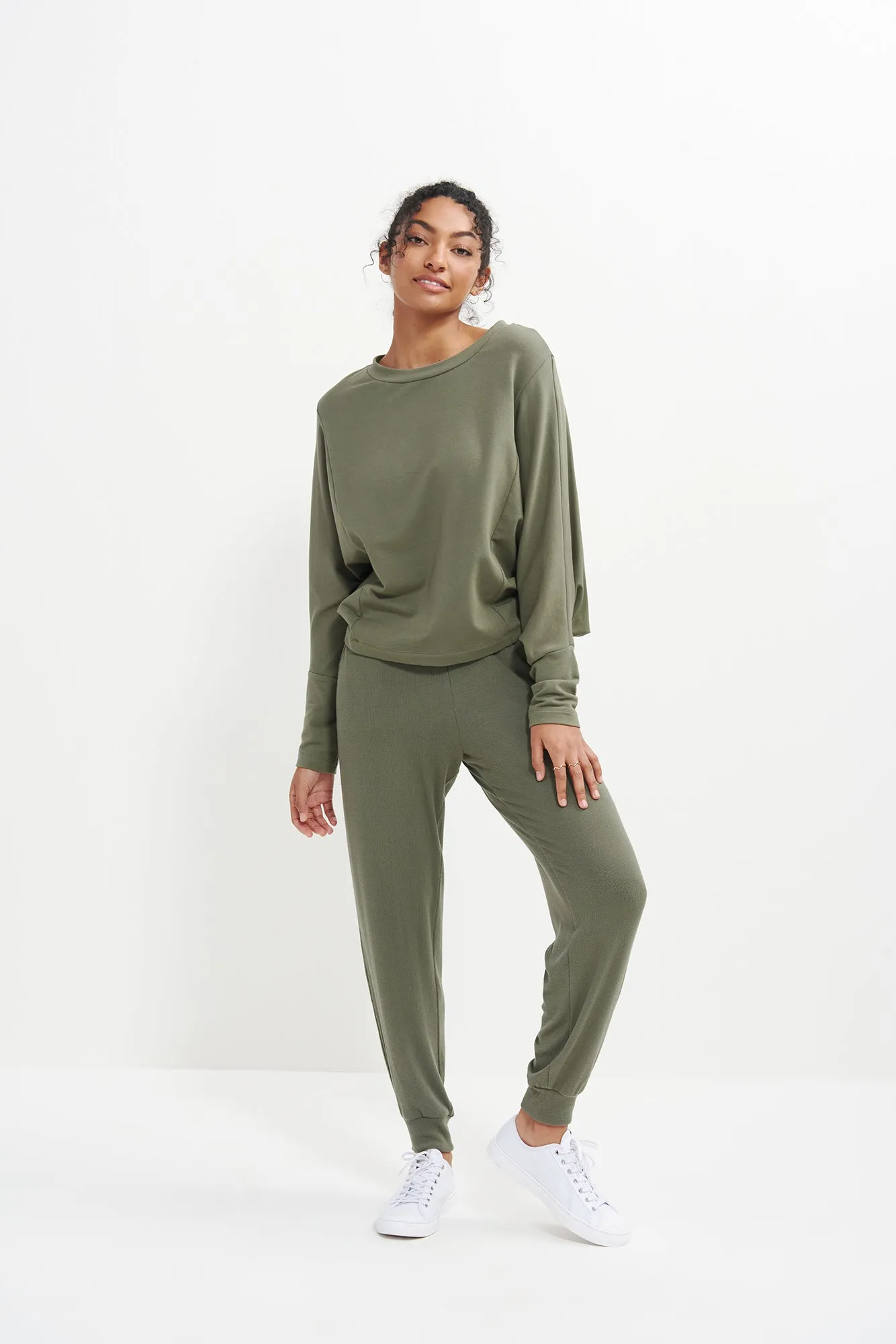 Skylar Dream Rib Joggers - Vetiver sold by Amour Vert