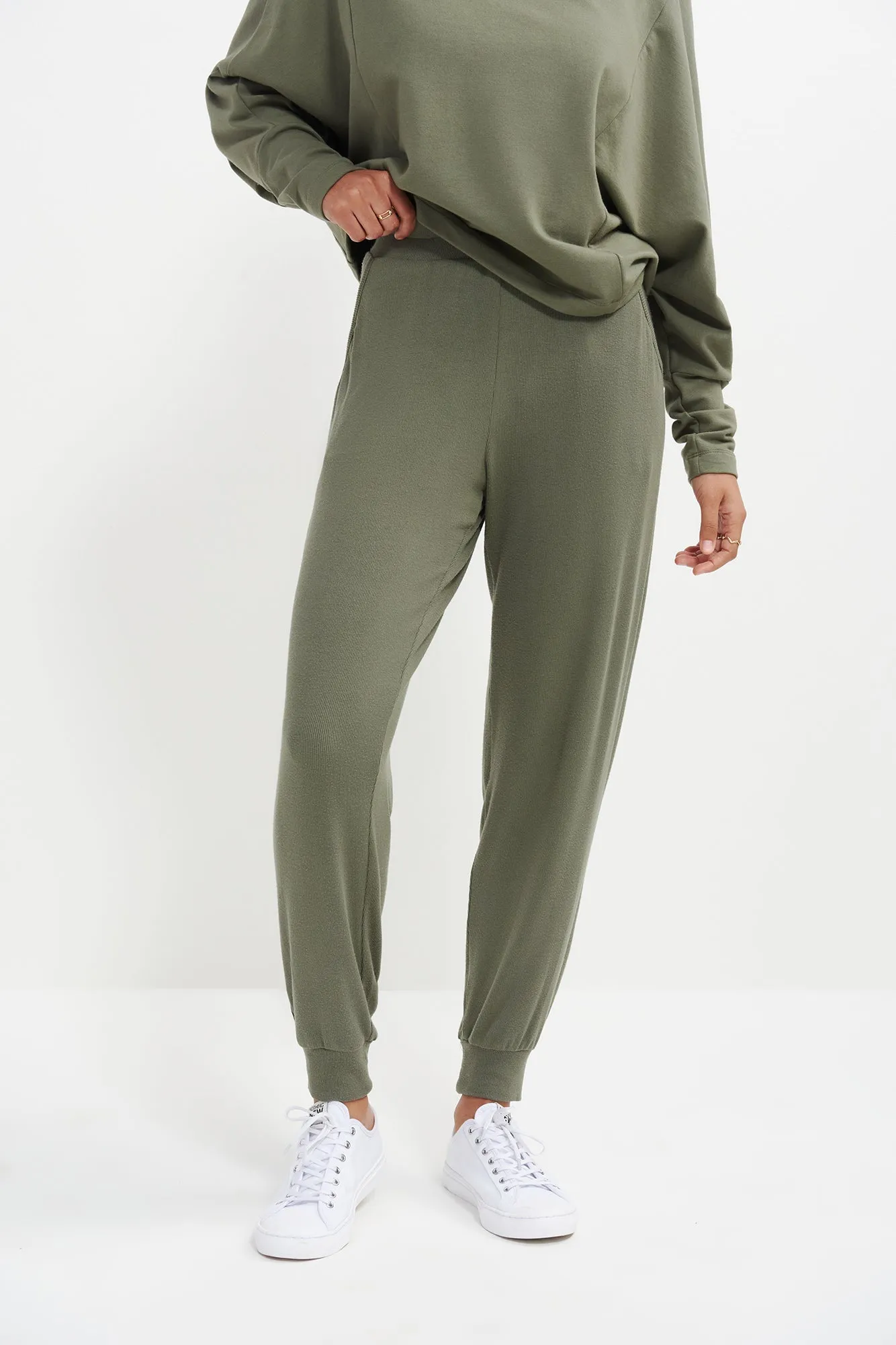 Skylar Dream Rib Joggers - Vetiver sold by Amour Vert product image thumbnail 2