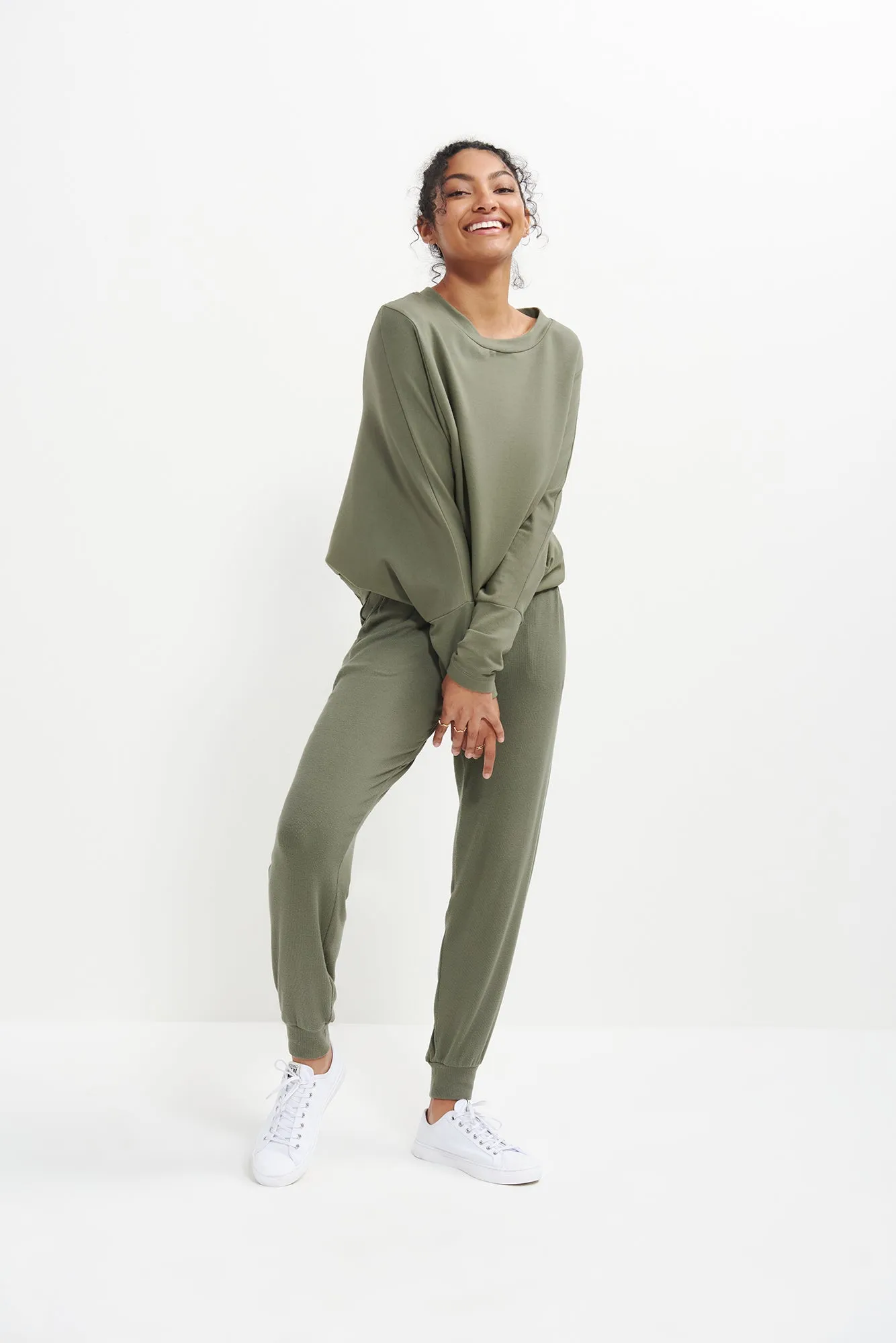 Skylar Dream Rib Joggers - Vetiver sold by Amour Vert product image thumbnail 3