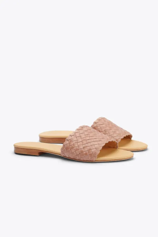 Nisolo- Isla Woven Slide Sandal - Desert Rose sold by Amour Vert