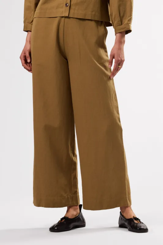 Malia Cotton Linen Pant - Elm sold by Amour Vert