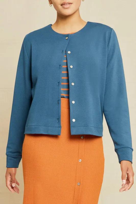 Mira Luxe Fleece Cardigan - Azure sold by Amour Vert