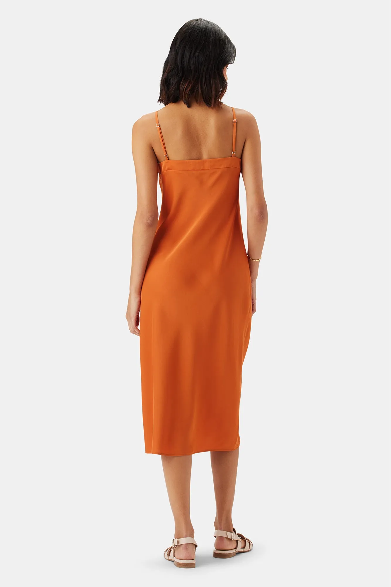 Briana Washable Silk Dress - Sunset Orange sold by Amour Vert product image thumbnail 4