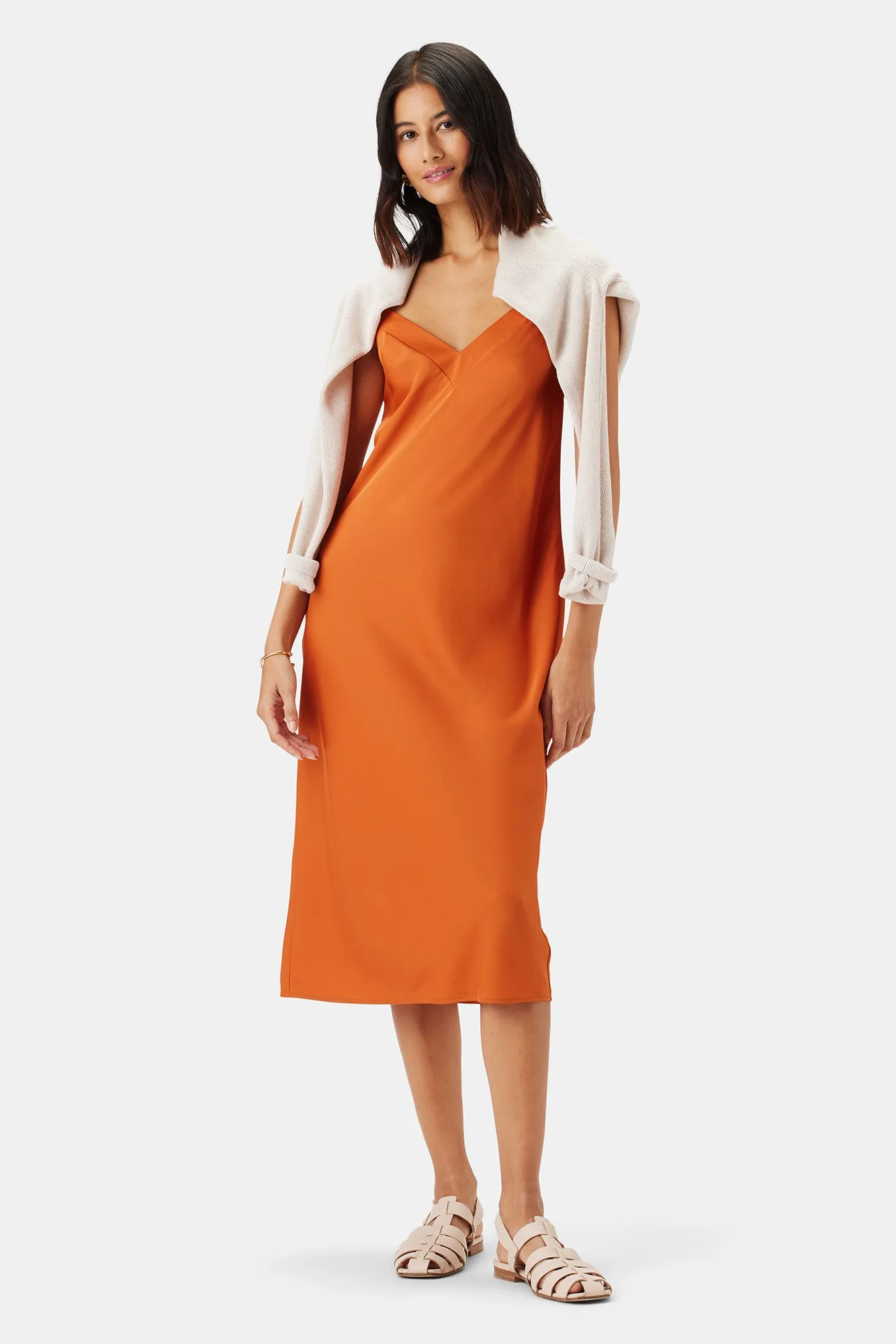 Briana Washable Silk Dress - Sunset Orange sold by Amour Vert product image thumbnail 5