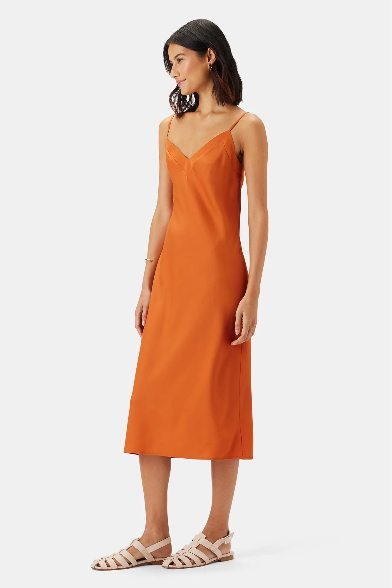 Briana Washable Silk Dress - Sunset Orange sold by Amour Vert product image thumbnail 3