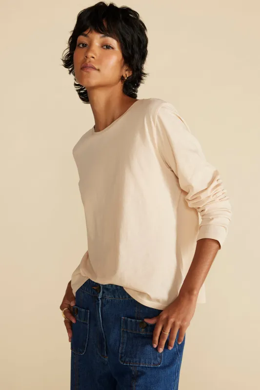Berkeley Long Sleeve Tee - Sand Beige sold by Amour Vert
