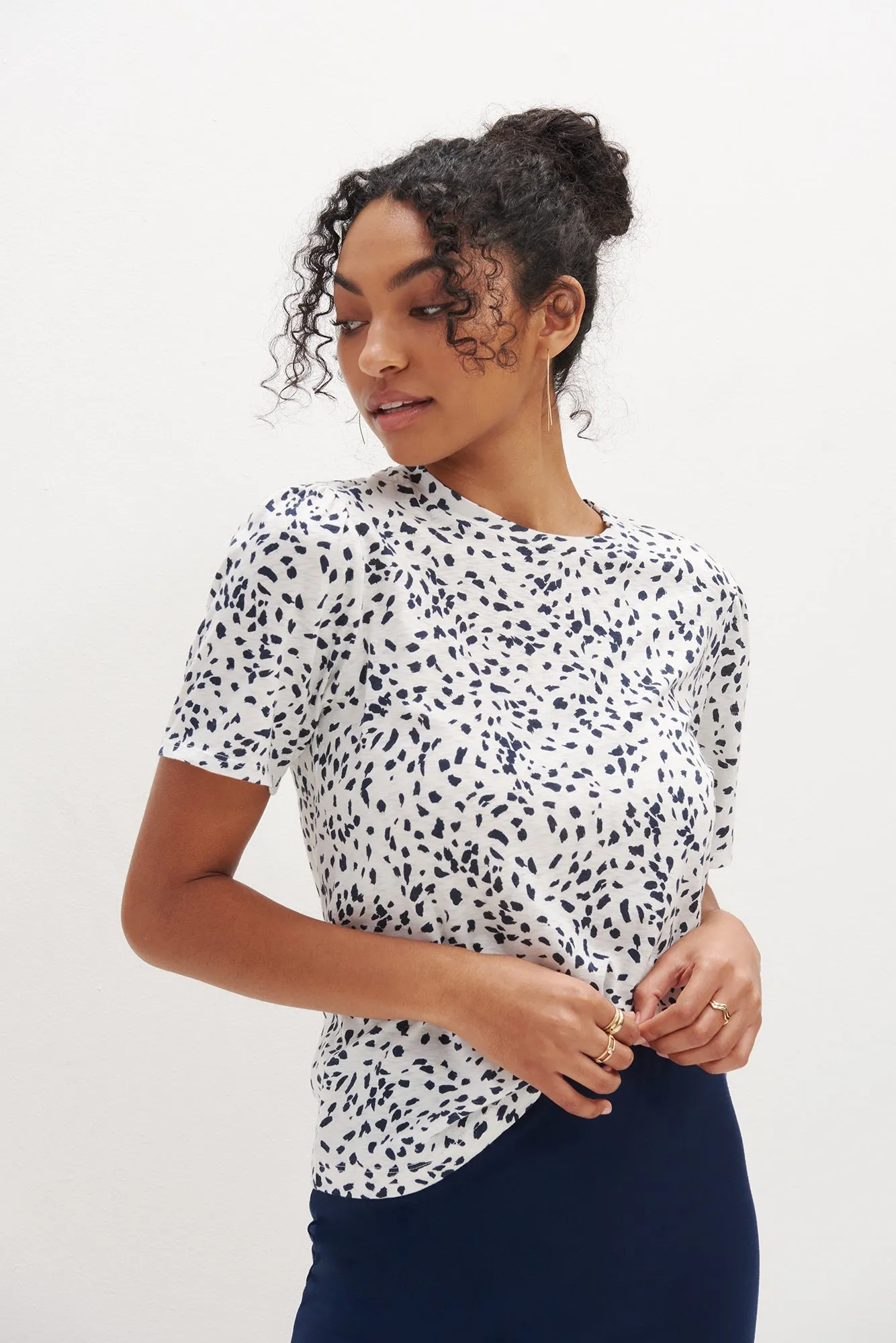 Odilia Reverie Slub Tee - Lucy Dot White sold by Amour Vert product image thumbnail 2