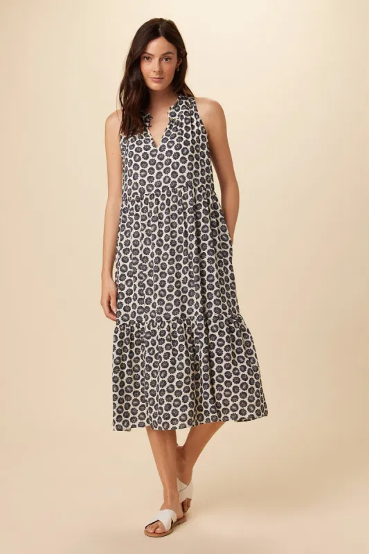 Leigh Ecovero Dress - Calico Navy sold by Amour Vert