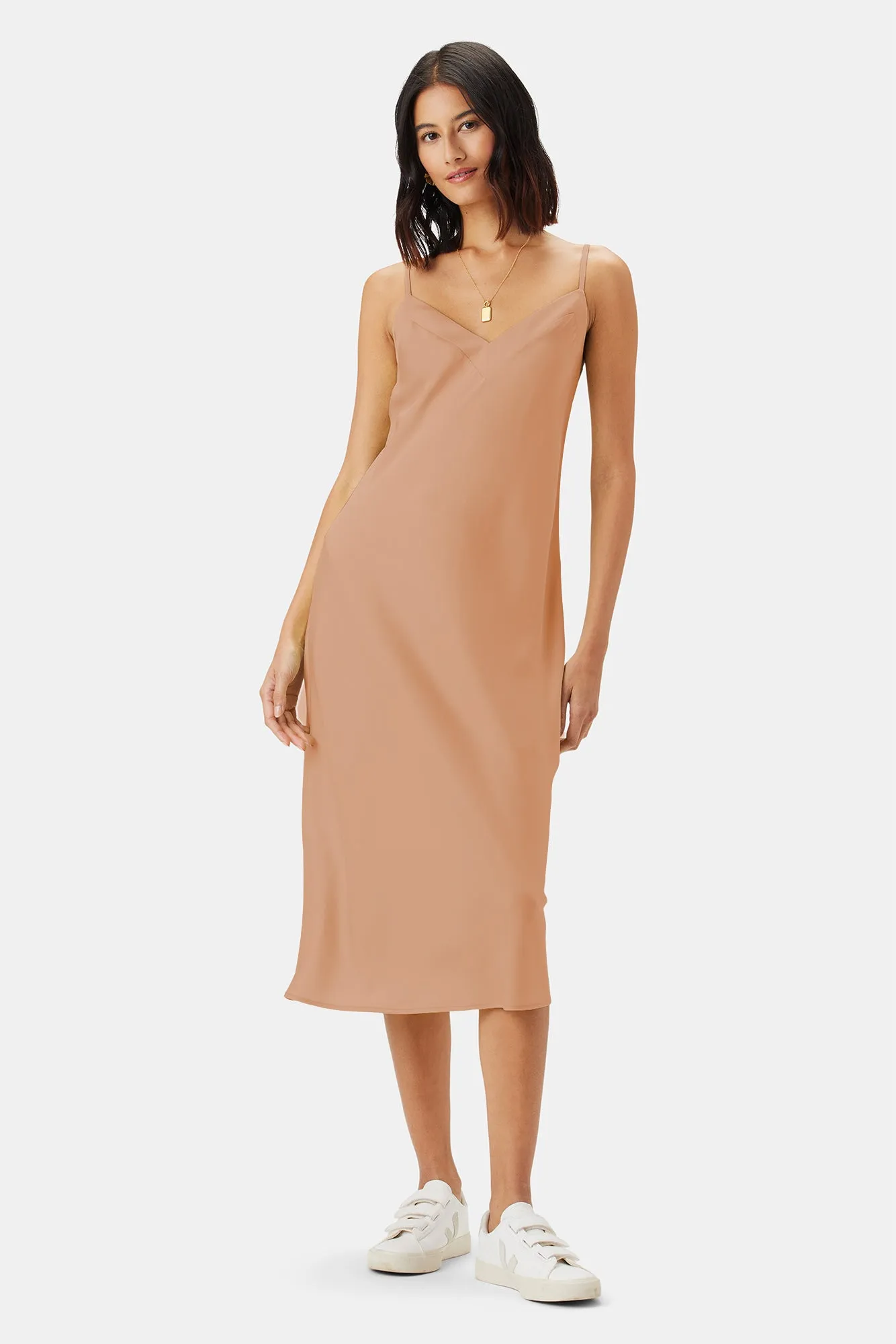 Briana Washable Silk Dress - Biscotti sold by Amour Vert