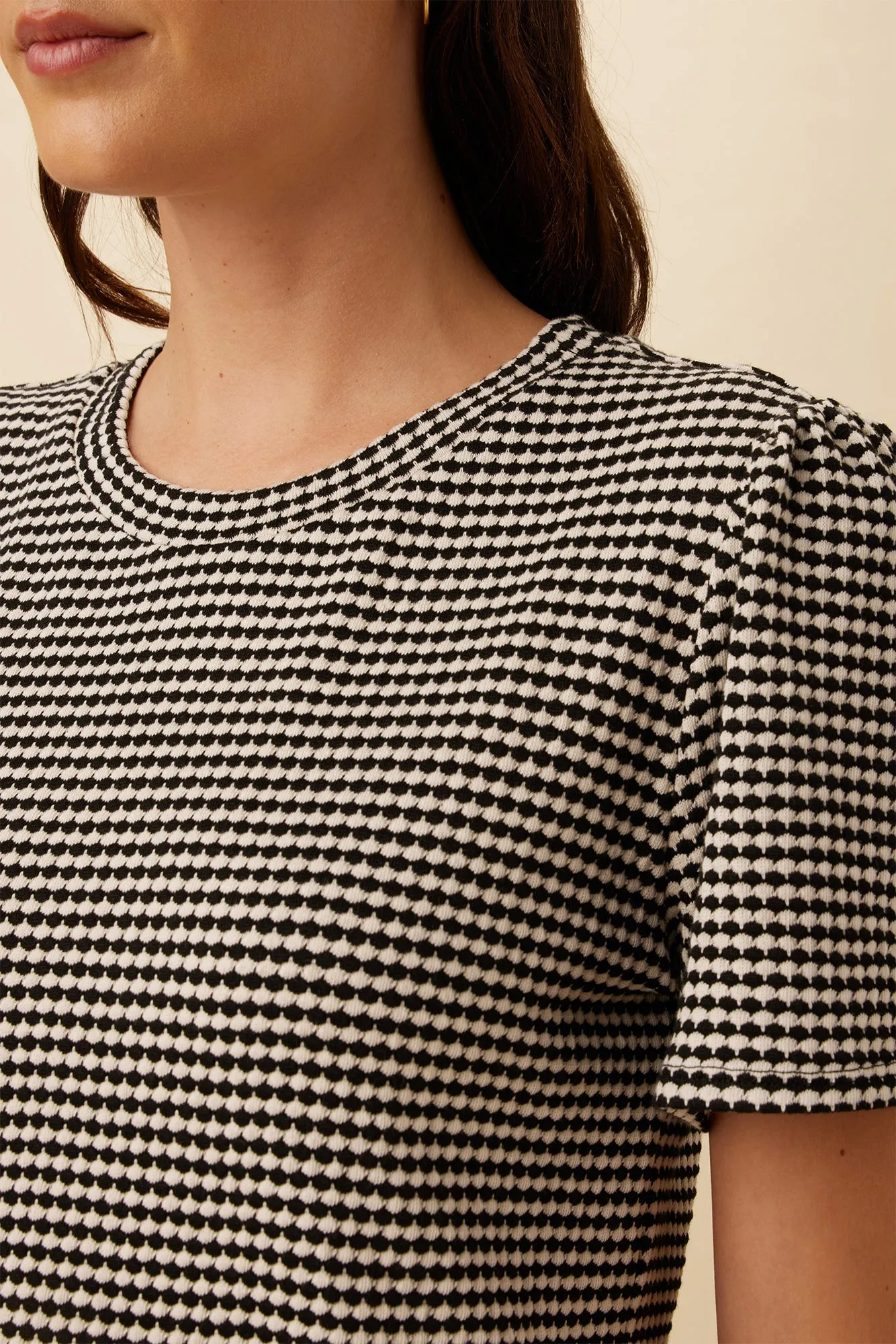 Odilia Scallop Knit Tee - Natural Black sold by Amour Vert product image thumbnail 4