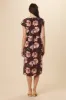 Cindra Washable Silk Midi Dress - Paysage Sepia sold by Amour Vert