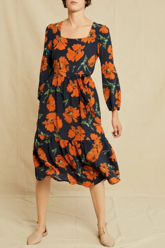 Adrienne Washable Silk Dress - Paysage Floral sold by Amour Vert