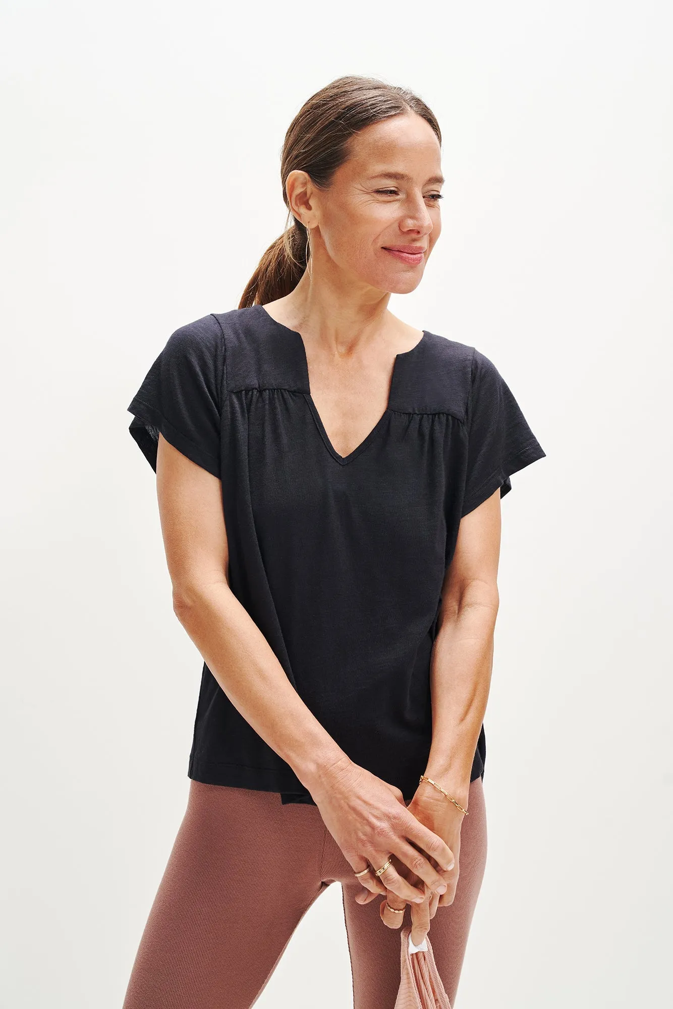 Tallulah Reverie Slub Top - Black sold by Amour Vert