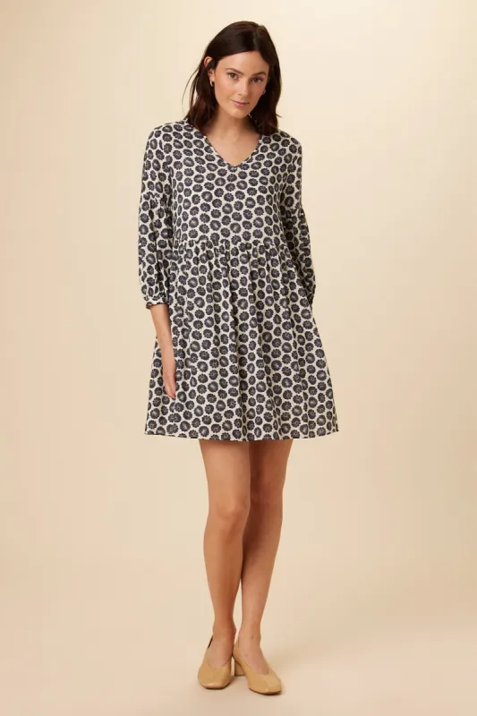 Shailene Ecovero Dress - Calico Navy - ReAmour sold by Amour Vert