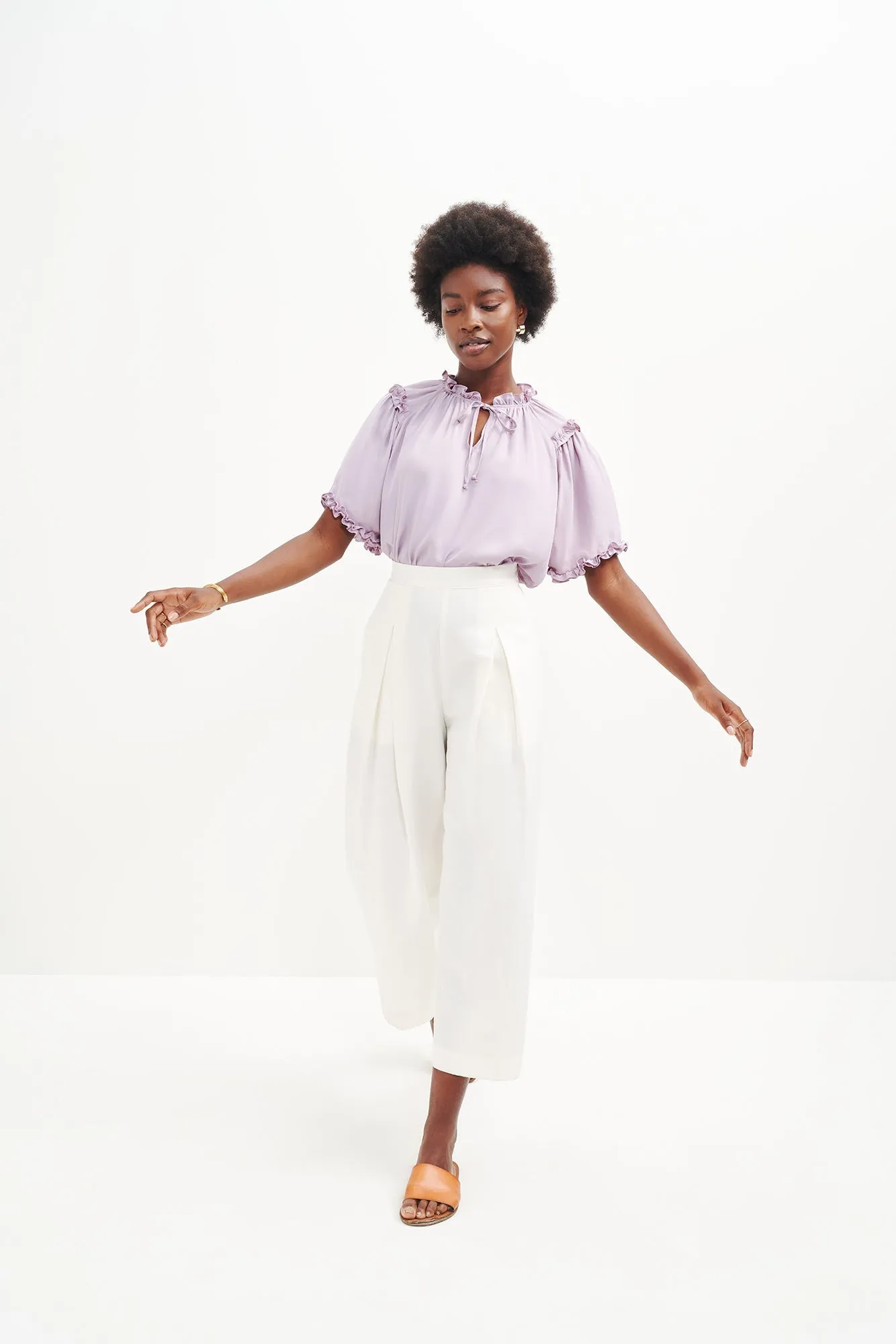 Zuri Cupro Blouse - Lilac sold by Amour Vert product image thumbnail 3