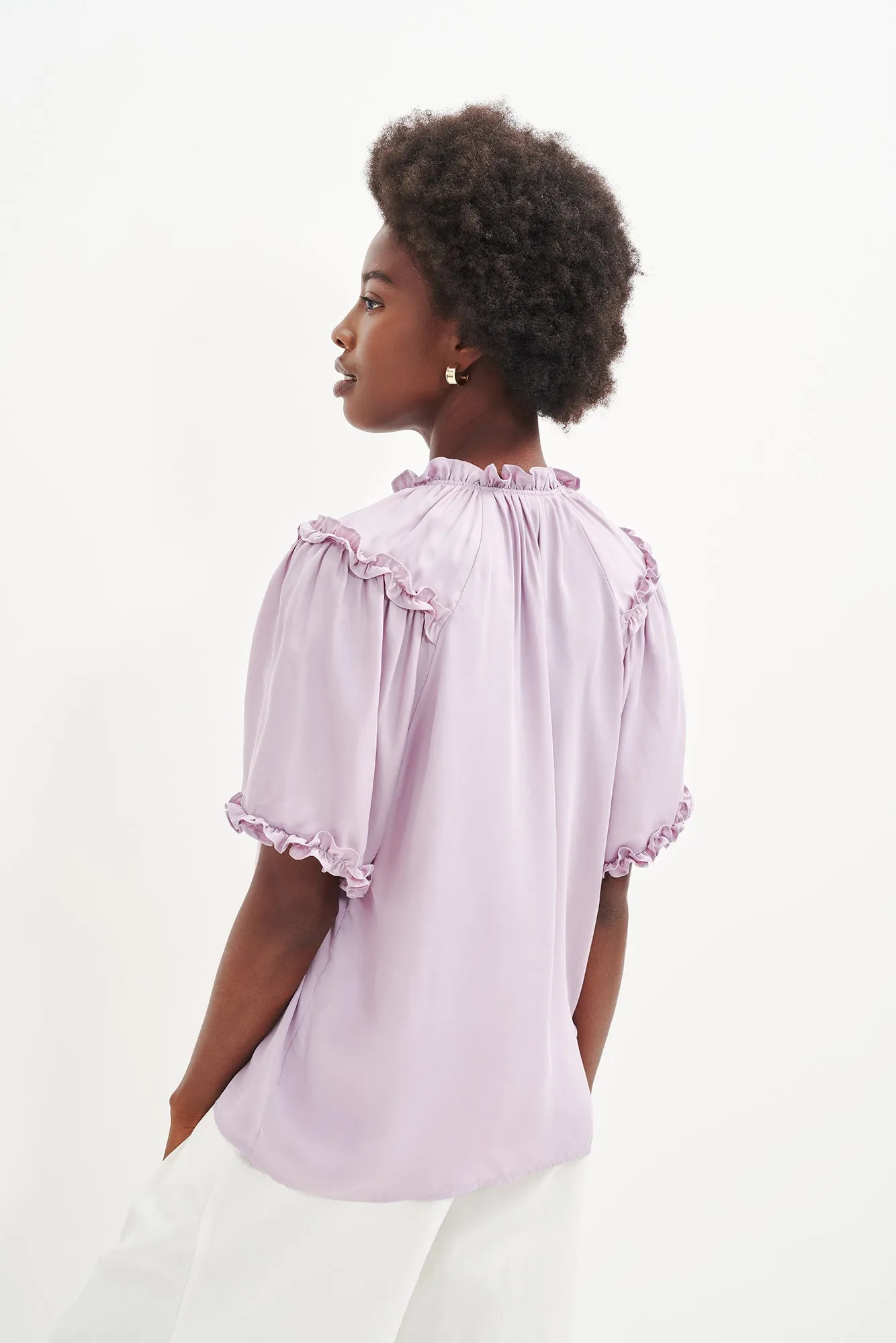 Zuri Cupro Blouse - Lilac sold by Amour Vert product image thumbnail 5