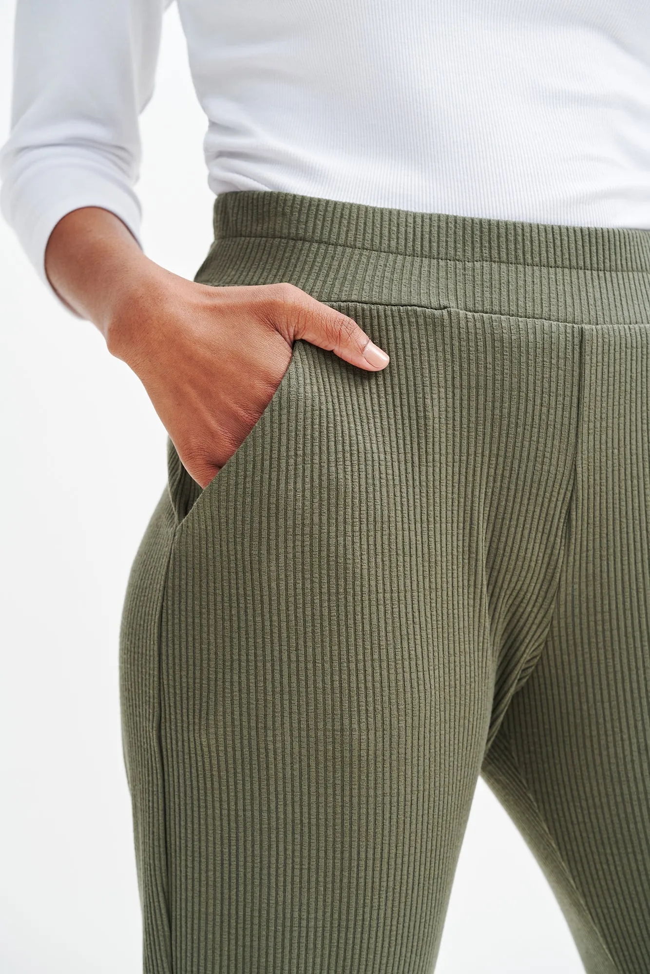 Skylar Paris Rib Joggers - Vetiver sold by Amour Vert product image thumbnail 4