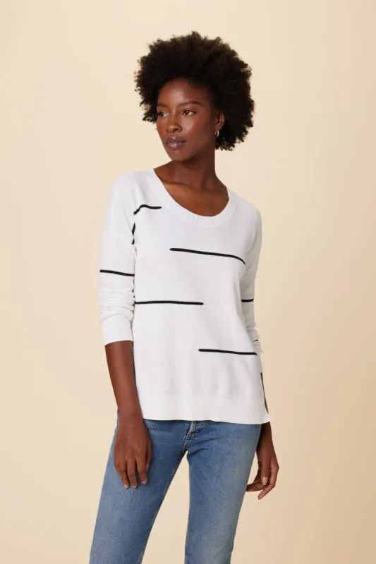 Cassie Organic Cotton Sweater - Ivory Black - ReAmour sold by Amour Vert