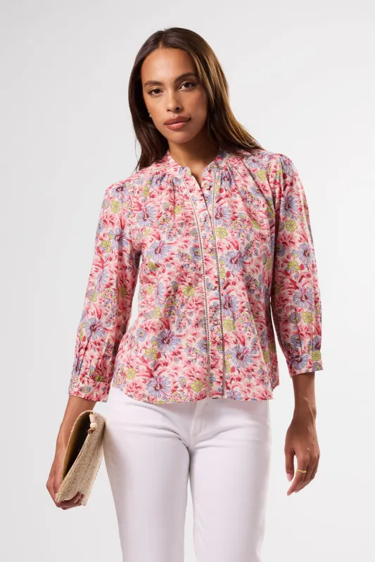 Charlotte Organic Cotton Blouse - Marseille Red sold by Amour Vert