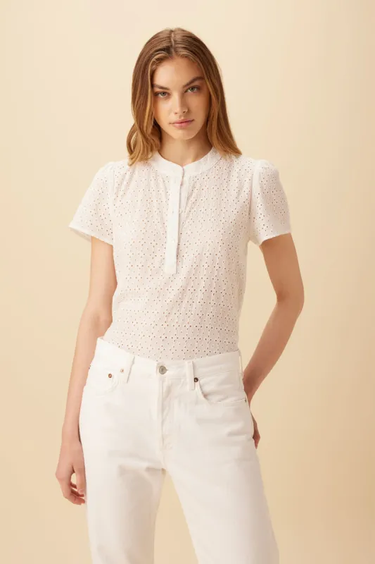 Kole Ecovero Eyelet Blouse - White sold by Amour Vert