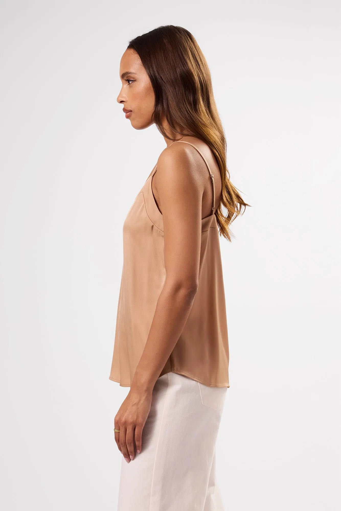 Barlow Stretch Silk Tank - Biscotti sold by Amour Vert product image thumbnail 3