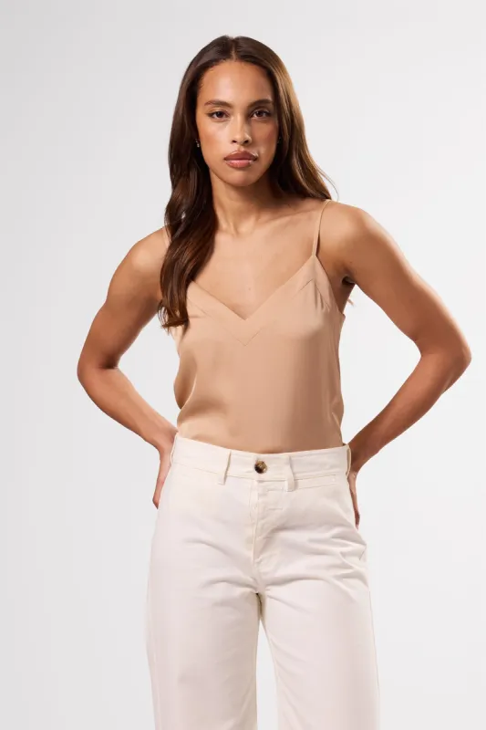 Barlow Stretch Silk Tank - Biscotti sold by Amour Vert