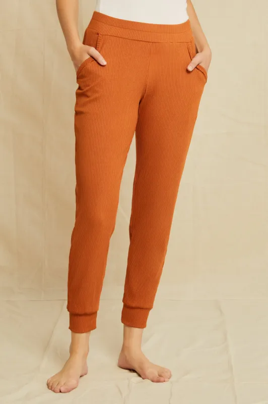Skylar Paris Rib Joggers - Umber sold by Amour Vert