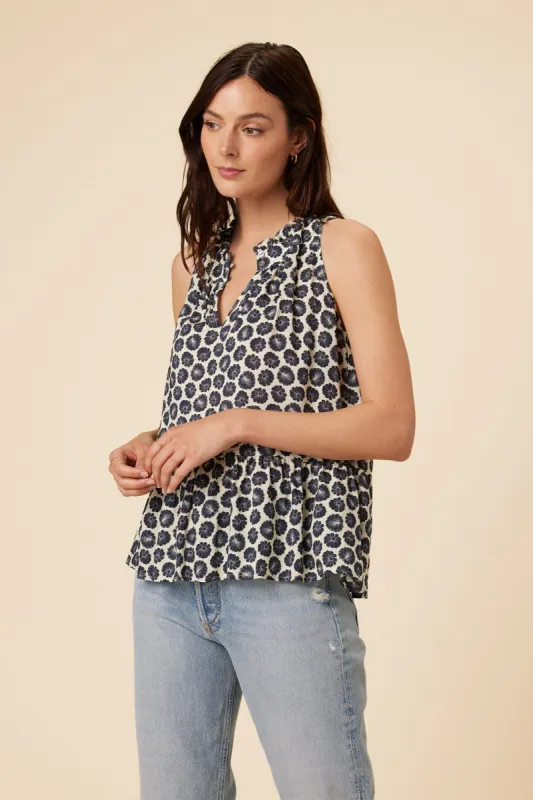 Dahlia Ecovero Blouse - Calico Navy - ReAmour sold by Amour Vert