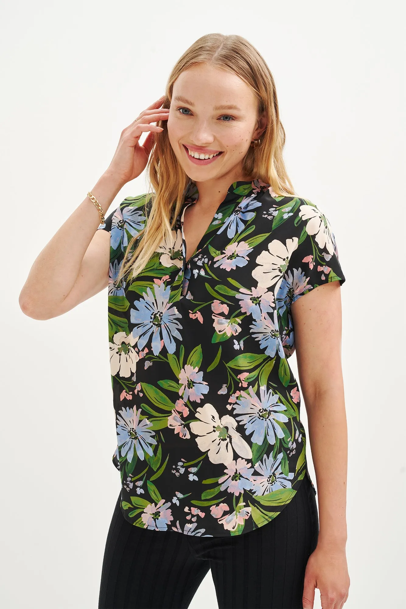 Renata Washable Silk Blouse - Printemps Floral sold by Amour Vert
