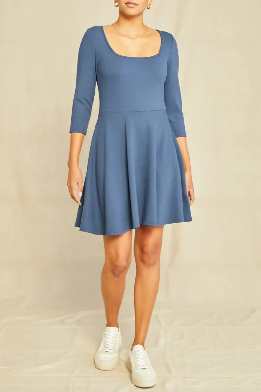 Lennox Ponte Twill Dress - Azure sold by Amour Vert