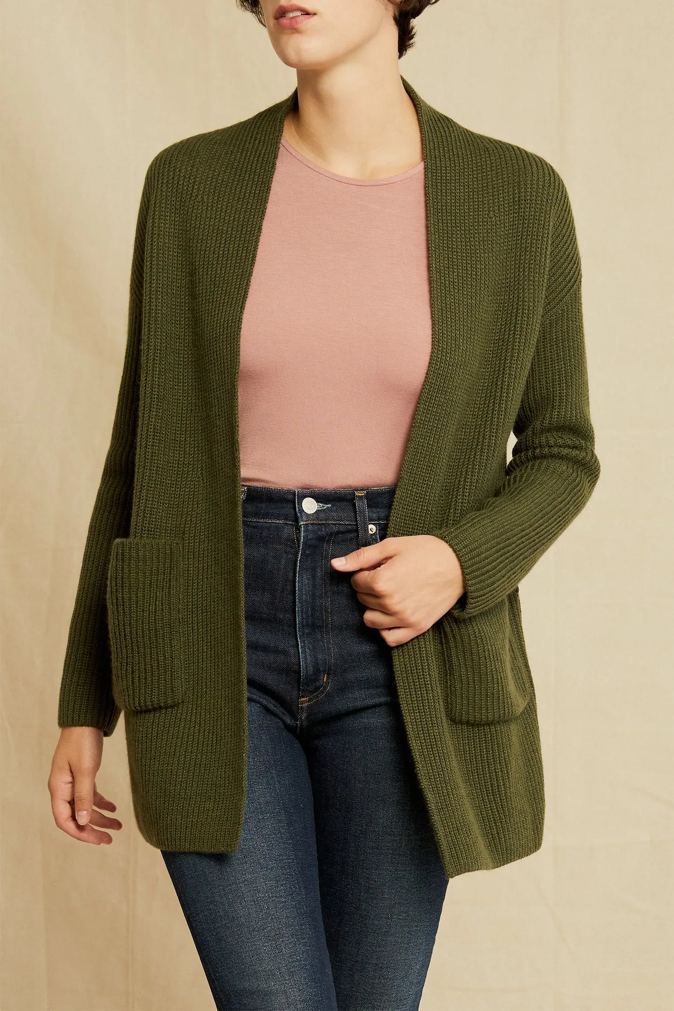 Zuma Wool Cardigan - Olive sold by Amour Vert