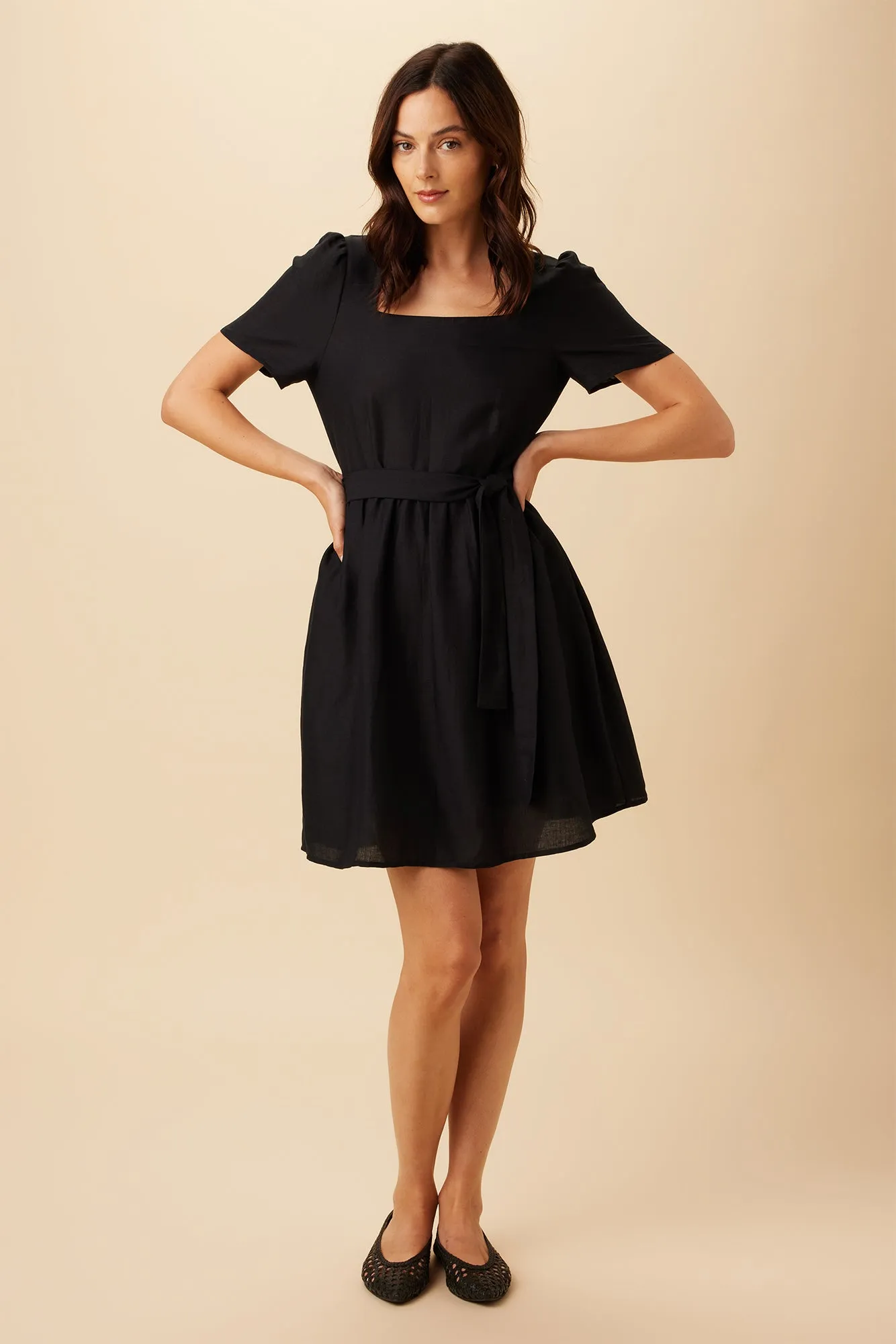 Ria Ramie Viscose Dress - Black - ReAmour sold by Amour Vert