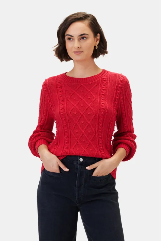 Faedra Organic Cotton Sweater - Red sold by Amour Vert