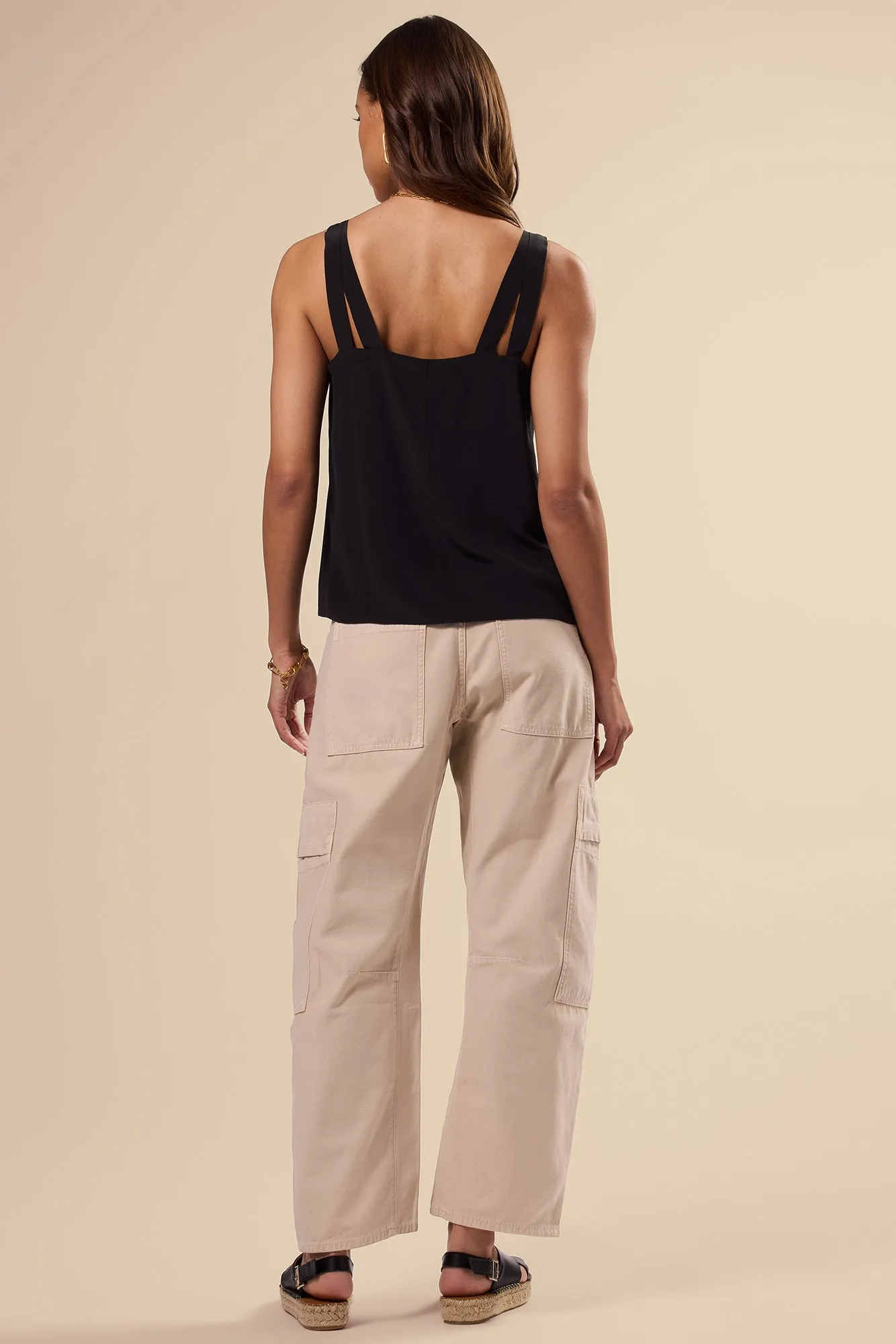 Twist Strap Washable Silk Tank - Black sold by Amour Vert product image thumbnail 4