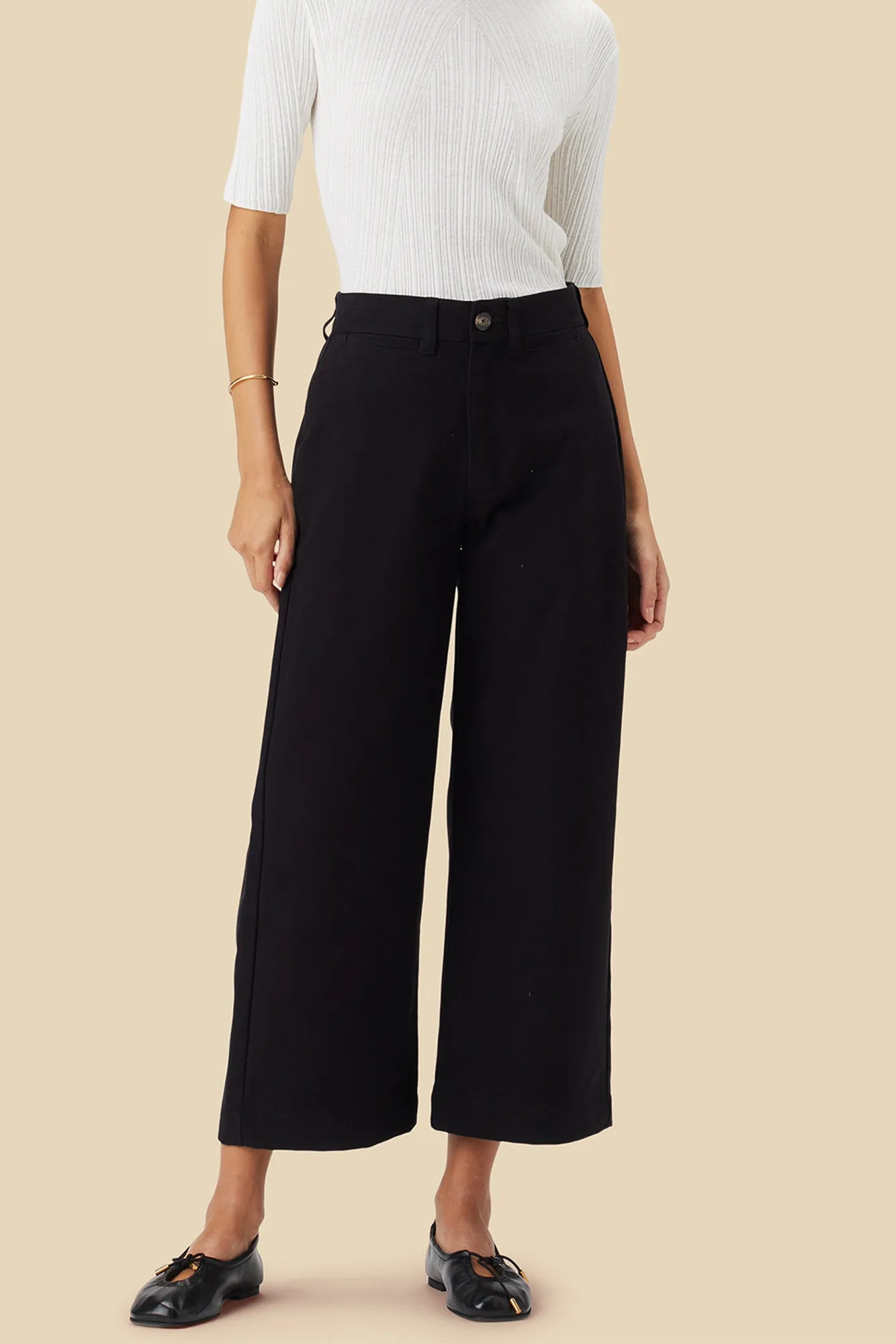 Wide Leg Utility Pant - Black sold by Amour Vert