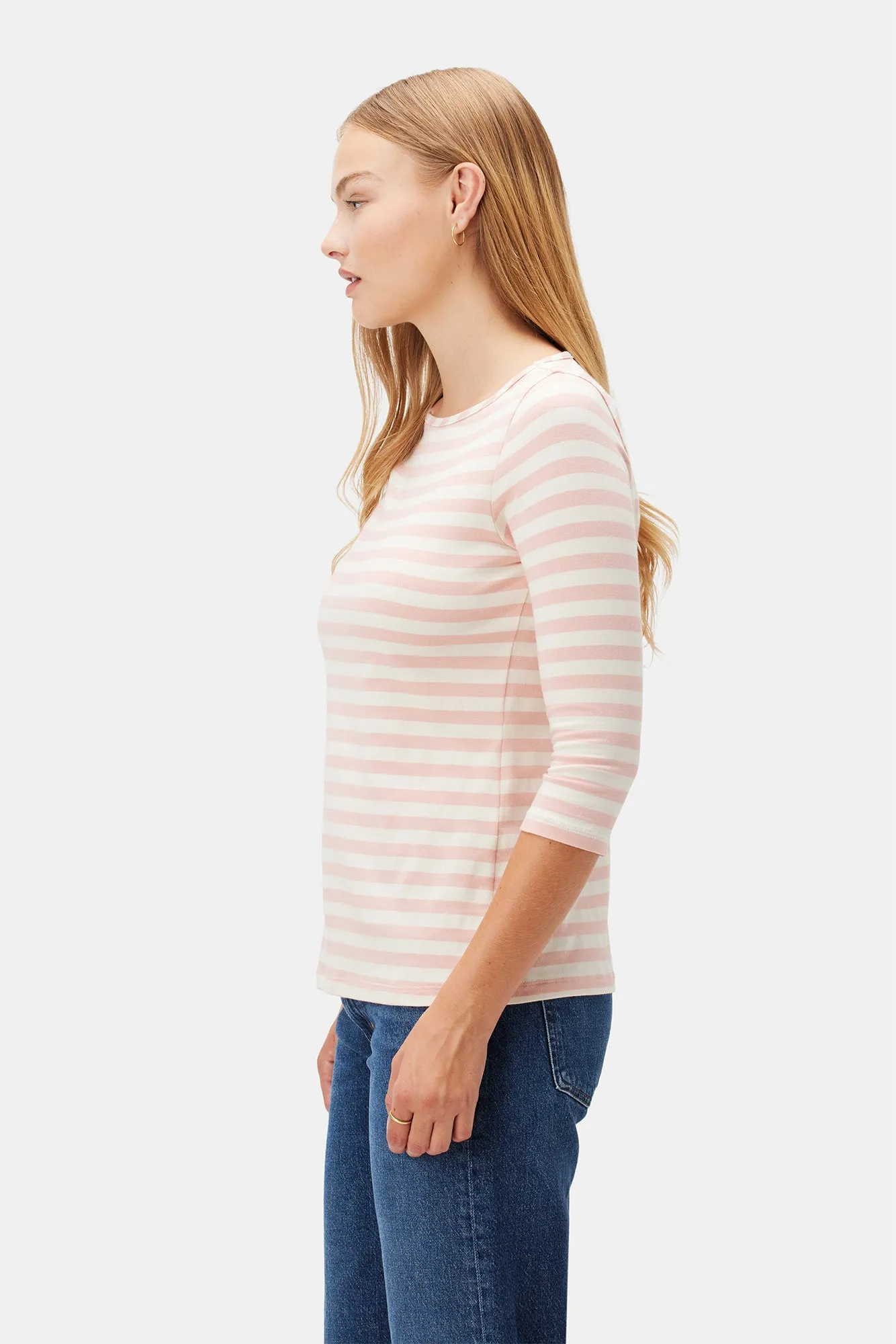Francoise 3/4 Sleeve Modal Tee - Rose and Ivory sold by Amour Vert product image thumbnail 3