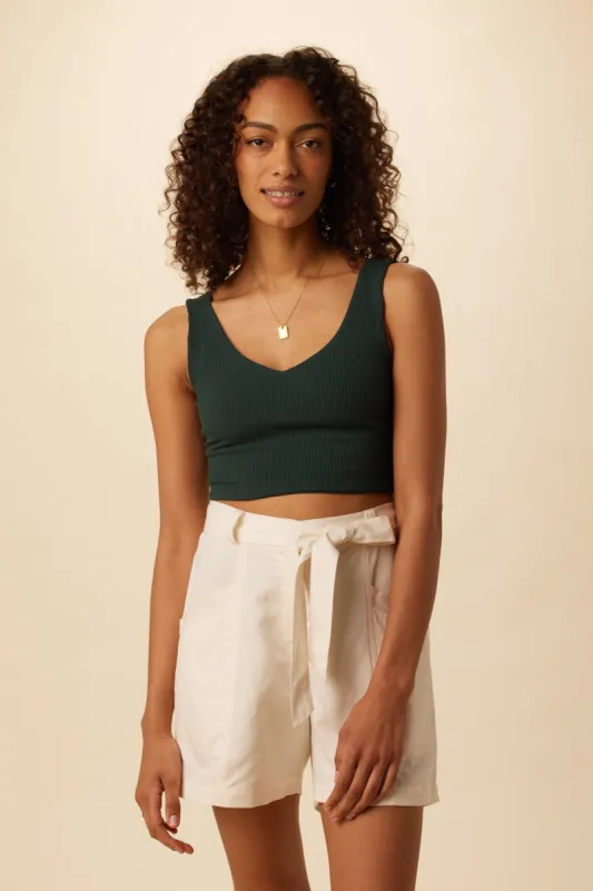 Rosa Paris Rib Tank - Darkest Spruce sold by Amour Vert