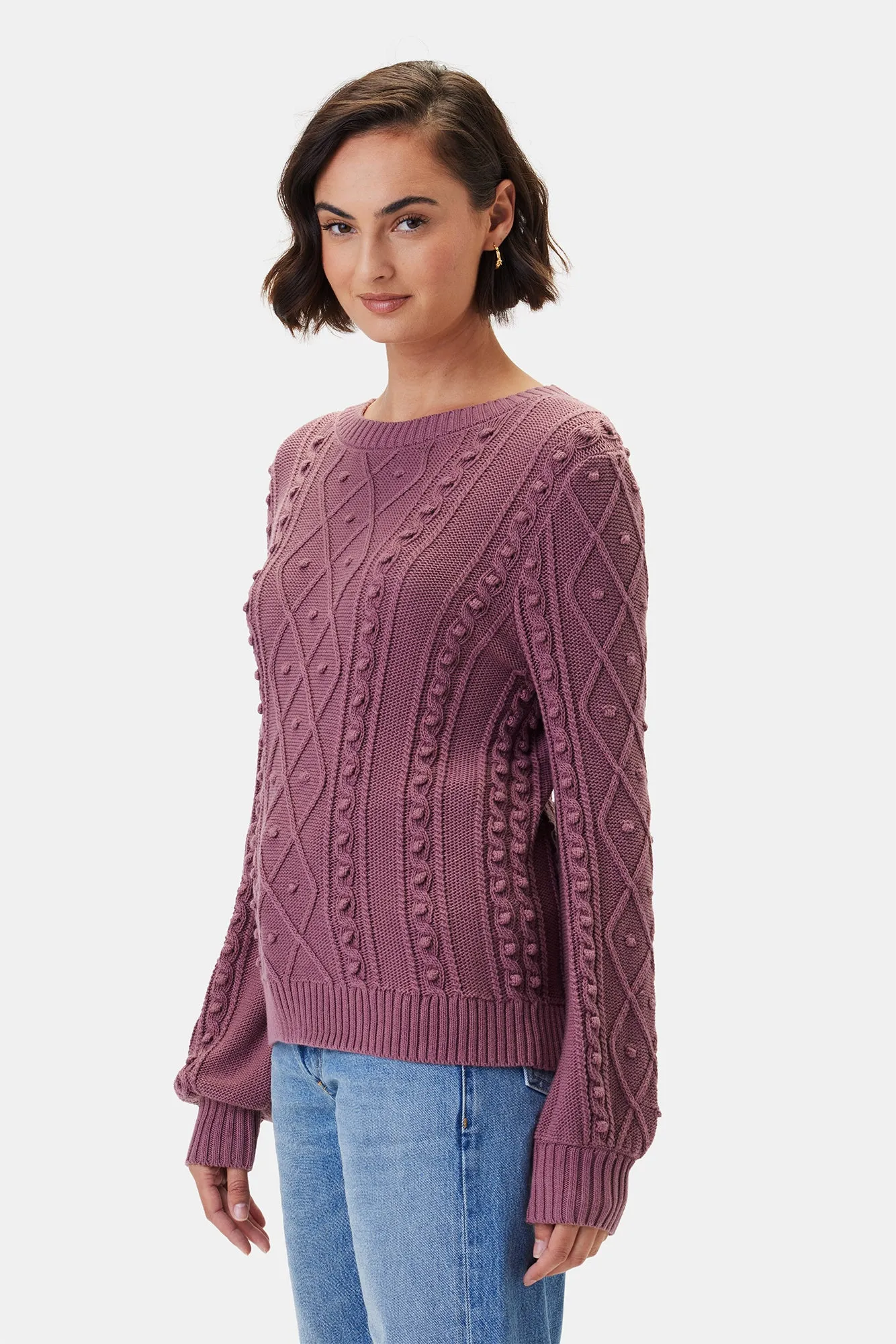 Faedra Organic Cotton Sweater - Mauve sold by Amour Vert product image thumbnail 2