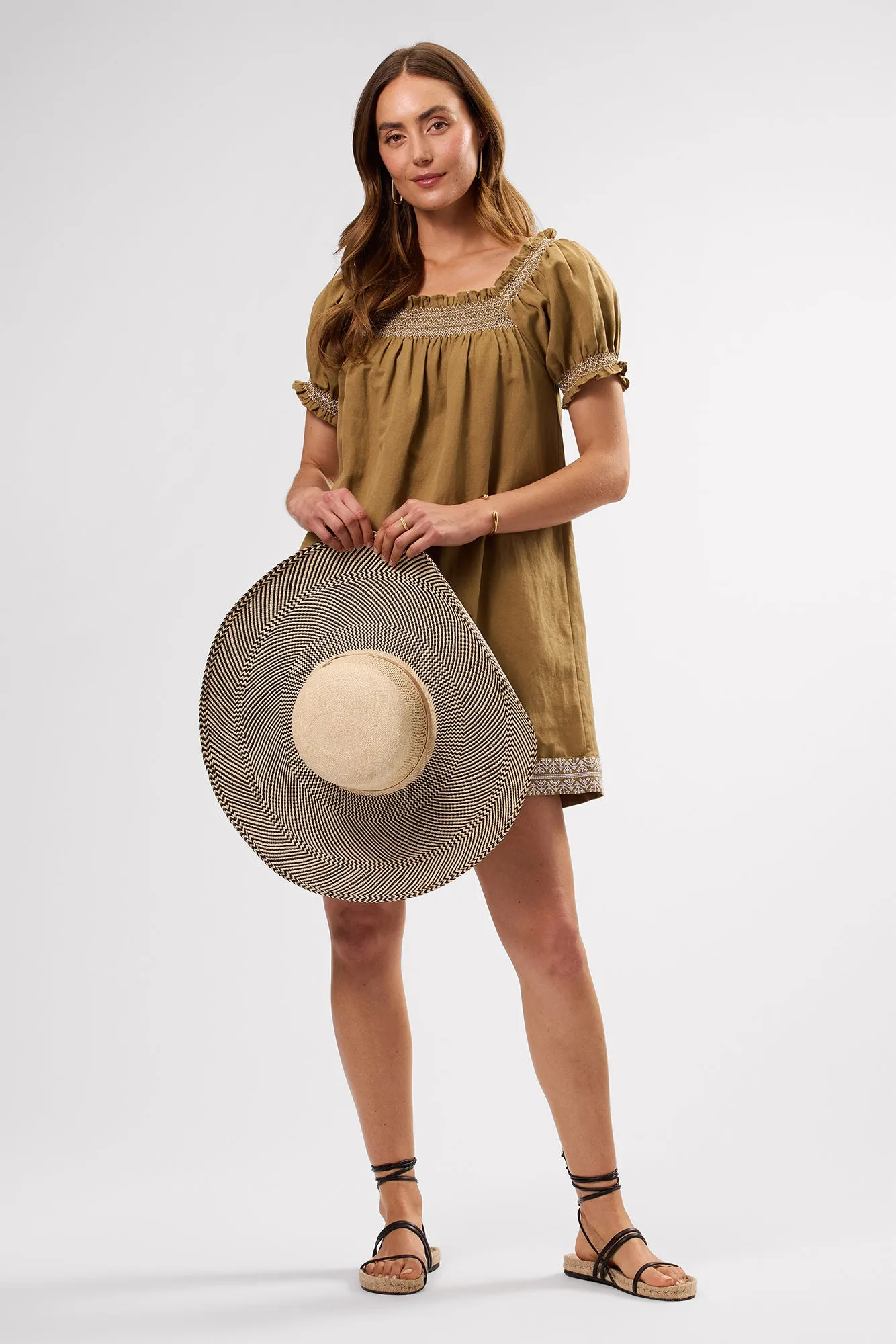 Smocked Embroidery Dress - Elm White Embroidery sold by Amour Vert