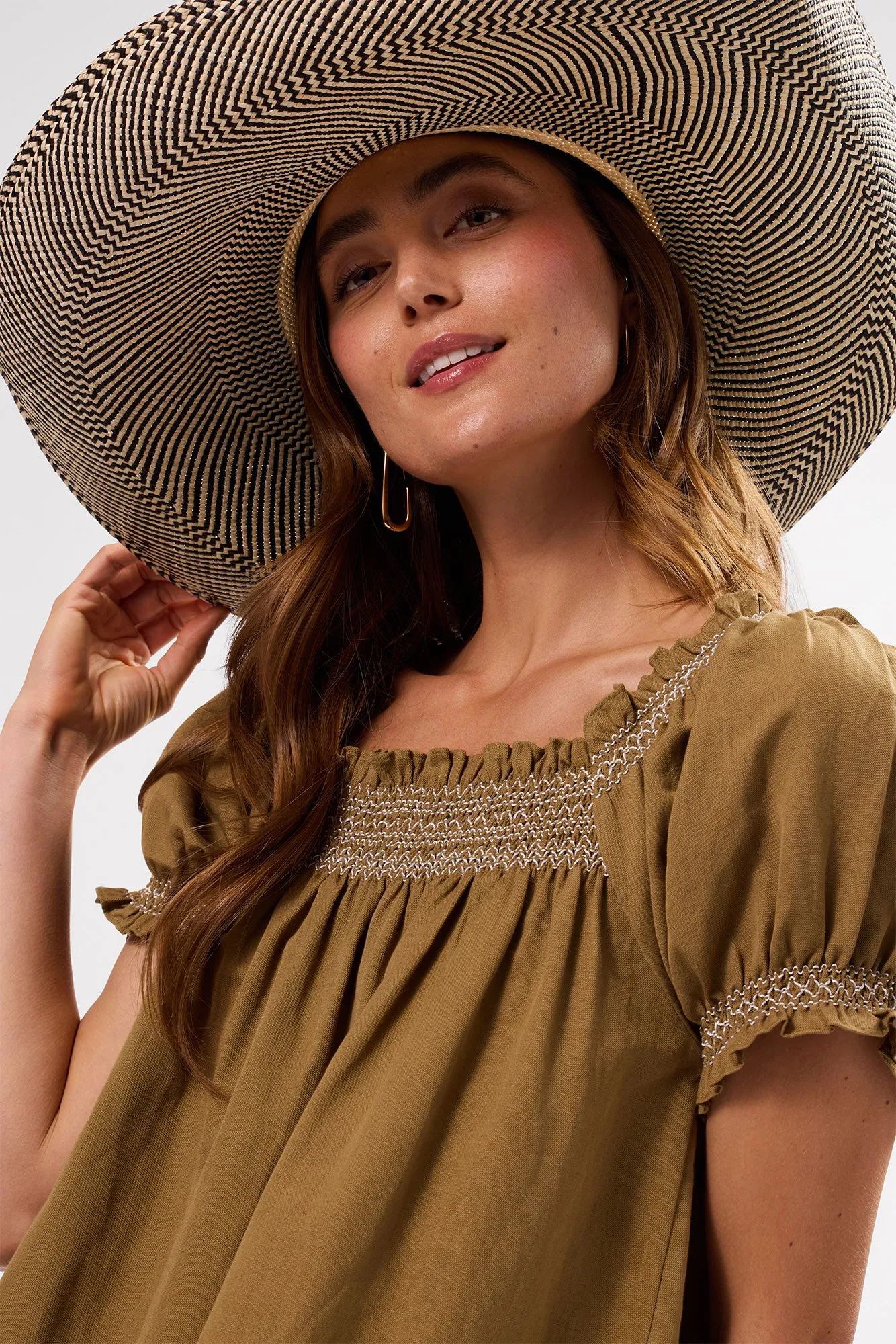 Smocked Embroidery Dress - Elm White Embroidery sold by Amour Vert product image thumbnail 2