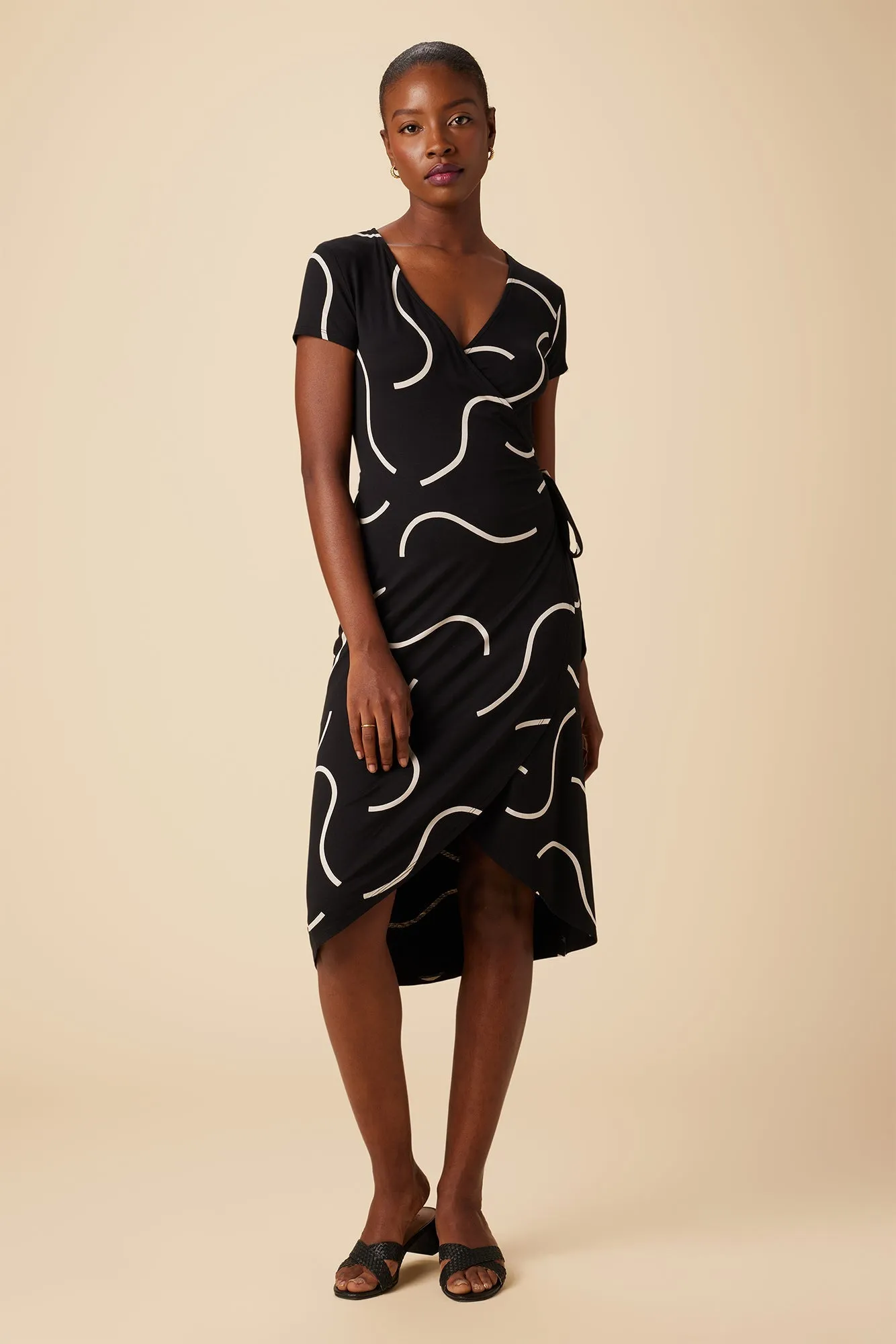 Betsyn Viscose Knit Dress - Waves - ReAmour sold by Amour Vert