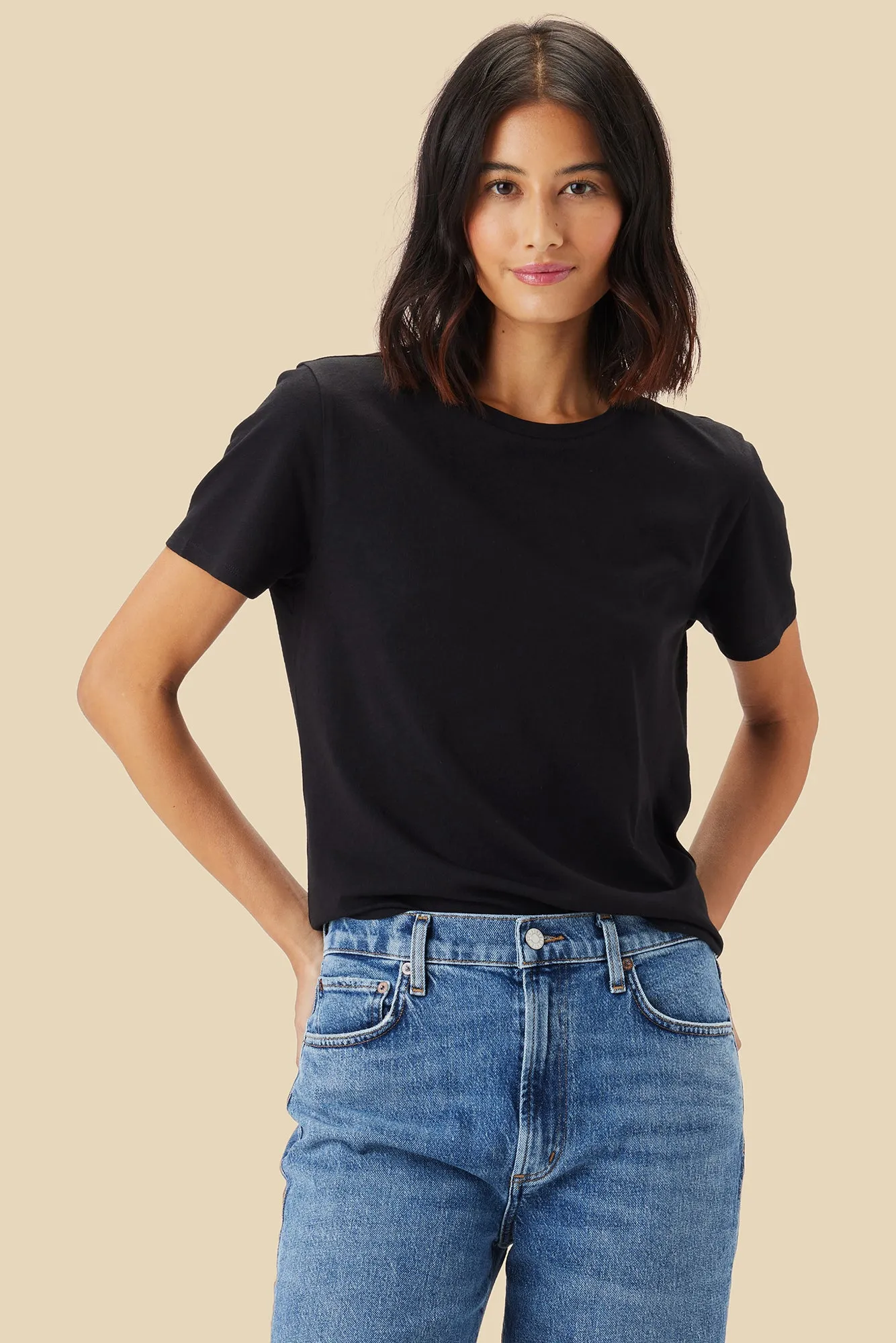 Berkeley Organic Cotton Tee - Black sold by Amour Vert