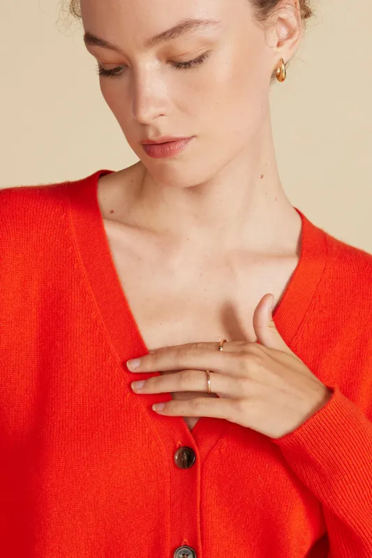 Mason Cashmere Cardigan - Clementine Orange sold by Amour Vert