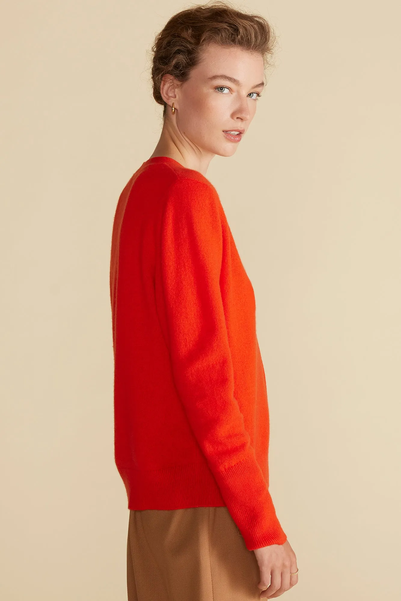 Mason Cashmere Cardigan - Clementine Orange sold by Amour Vert product image thumbnail 4